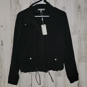 Nwt Grey & Gray Women's Black Moto Jacket